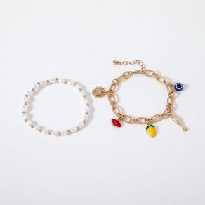 Bracelet Chain Set Gold