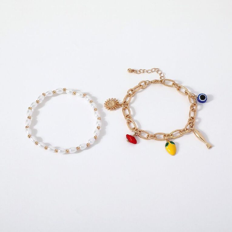 Bracelet Chain Set Gold, , hi-res