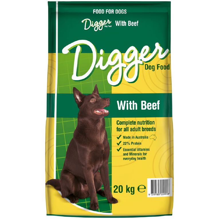 Digger Dog Food with Beef 20kg, , hi-res