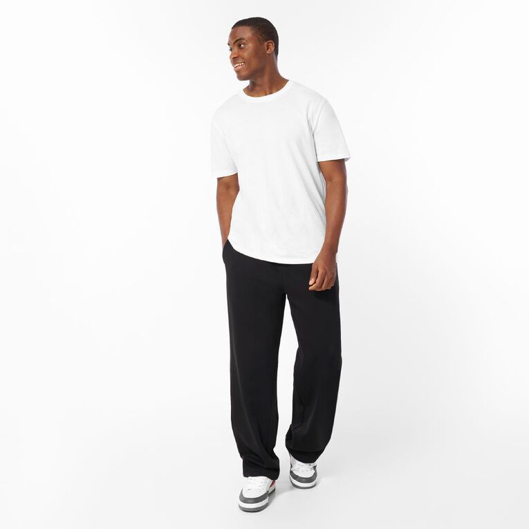 H&H Men's Straight Leg Trackpants, Black, hi-res