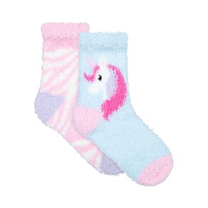 Underworks Girls' Textured Crew Socks 2 Pack