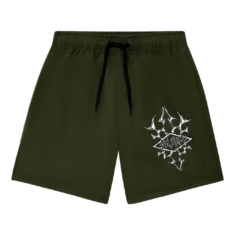 Young Original Microfibre Swim Short, Green Dark, hi-res