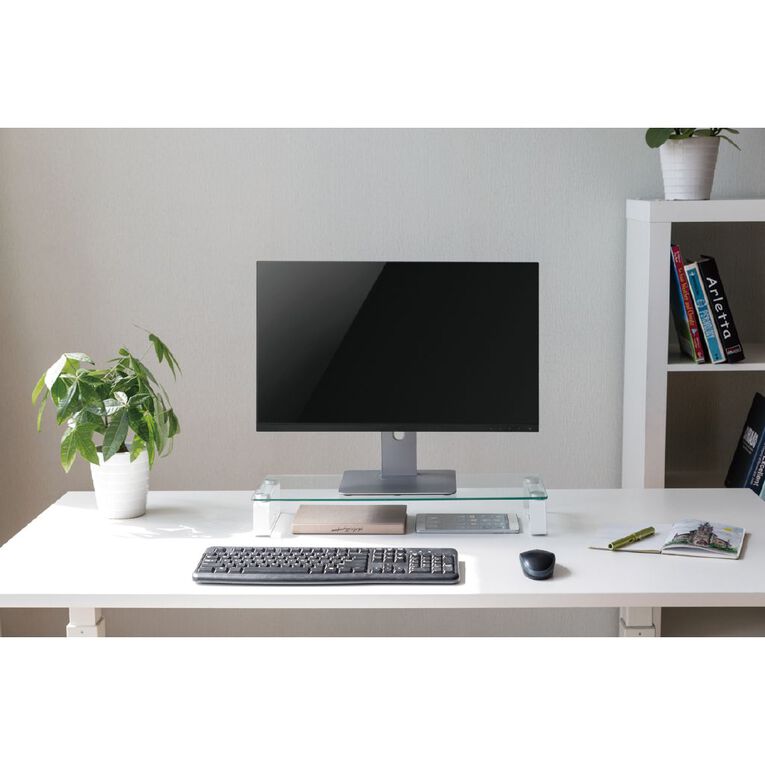 Bracom Universal Tabletop Monitor Riser Glass Top, , hi-res