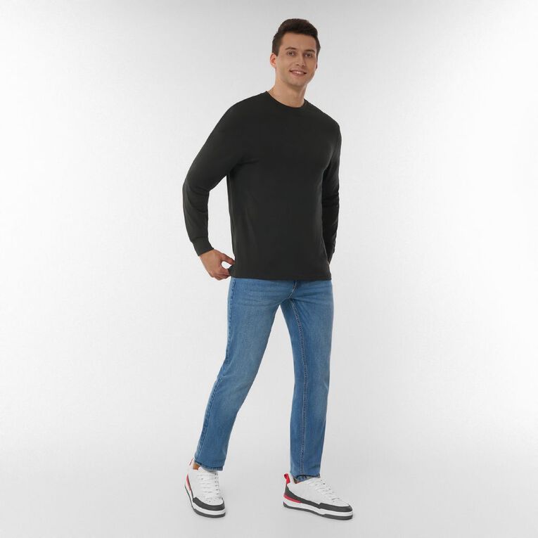 H&H Men's Long Sleeve Crew, Black, hi-res