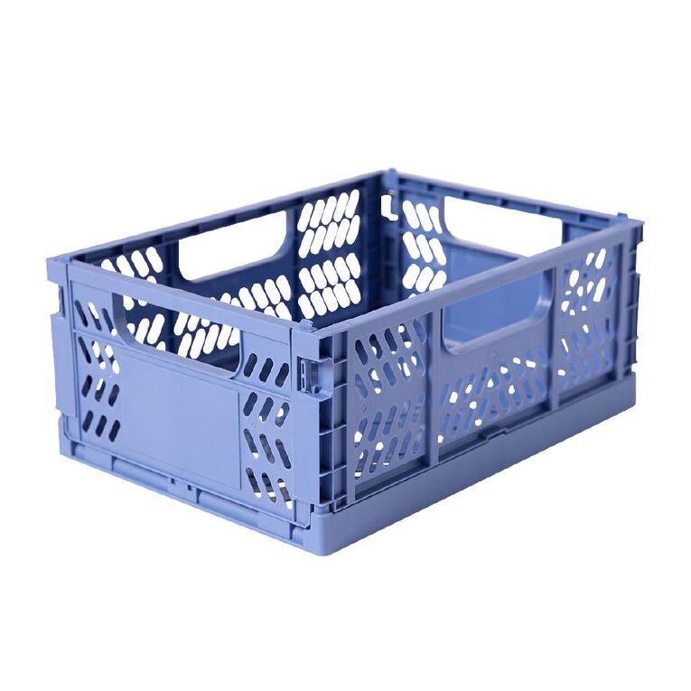 Living & Co Kids Medium Foldable Storage Crate Blue, , hi-res