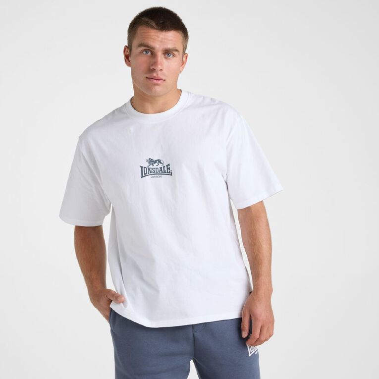 Lonsdale Men's Varsity Tee, White, hi-res