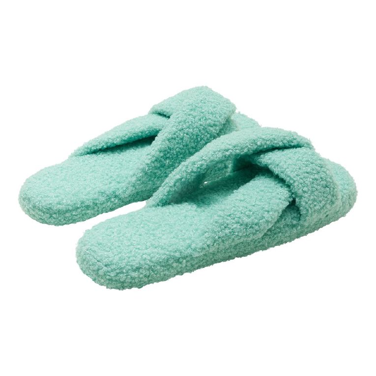 H&H Women's Brooke Slide Slippers, Aqua, hi-res