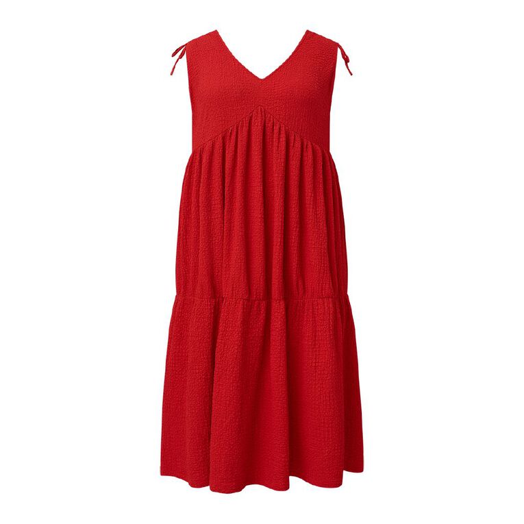 H&H Plus Women's Trapeze Maxi Dress, Red Mid, hi-res
