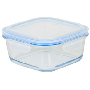 Living & Co Rectangle Glass With Clip 780ml Clear