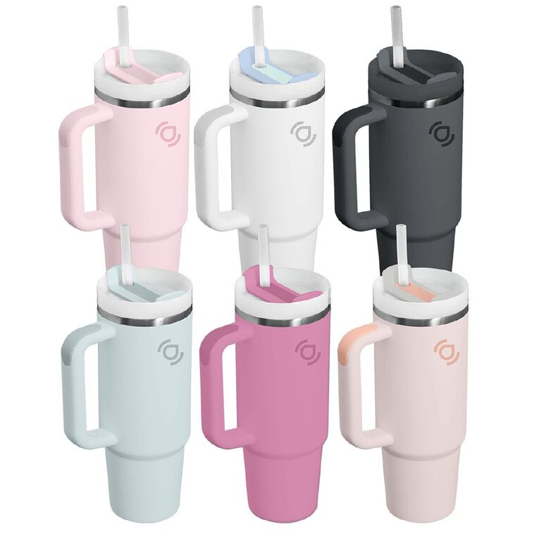 Seymours Stainless Steel Versa Cup with Straw Assorted 850ml, , hi-res