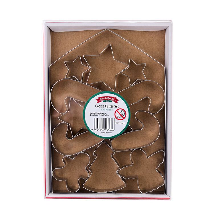 Wonderland Home Christmas Cookie Cutters Set Stainless Steel, , hi-res