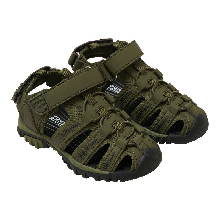 Young Original Junior Kids' Caged Sandals, Khaki, hi-res