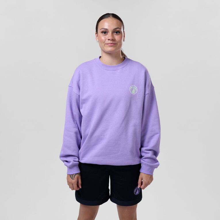 Basketball NZ Crew Sweatshirt, Purple Mid, hi-res