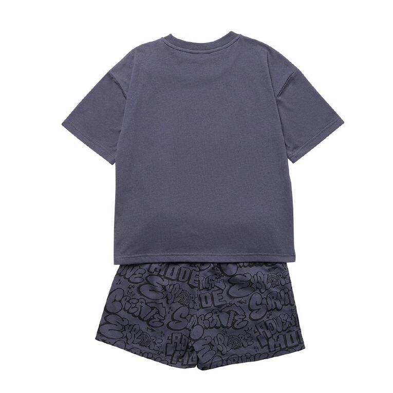 Minecraft Boys' Tee and Short Pyjama Set, Black, hi-res