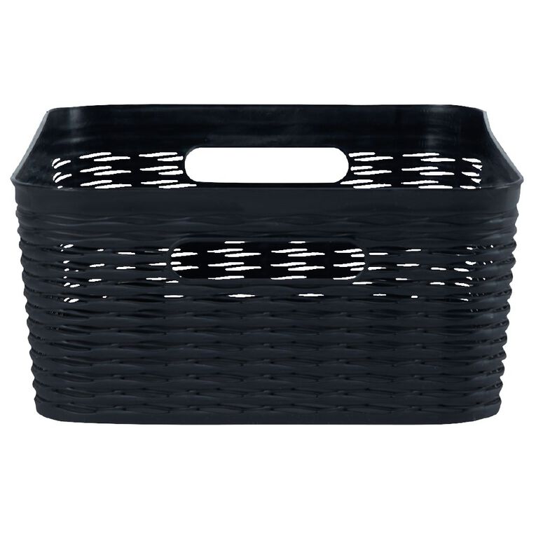 Living & Co Wave Storage Bin Black 11L, , hi-res