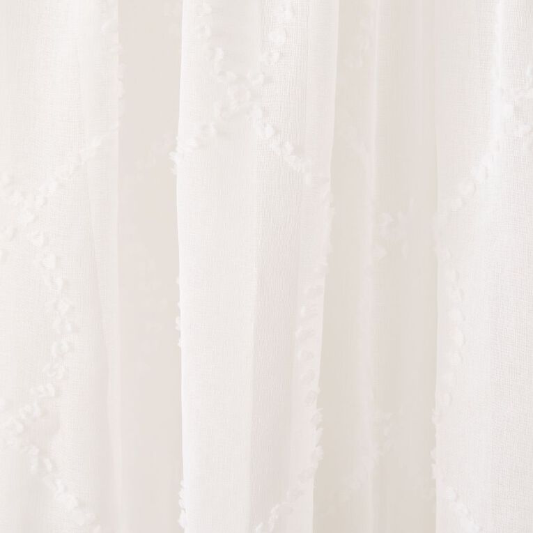 Living & Co Indie Voile White 90-180cm Wide/160cm Drop, , hi-res