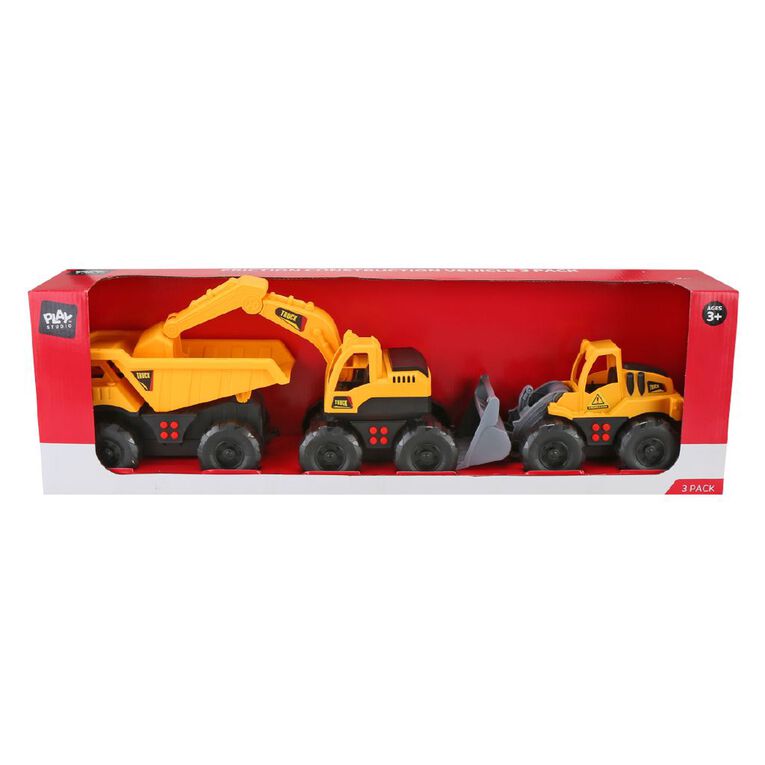 Play Studio Friction Construction Vehicle With Light & Sound 3 Pack, , hi-res