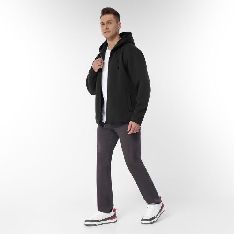 H&H Men's Microfleece Lined Zip Thru Hood, Black, hi-res