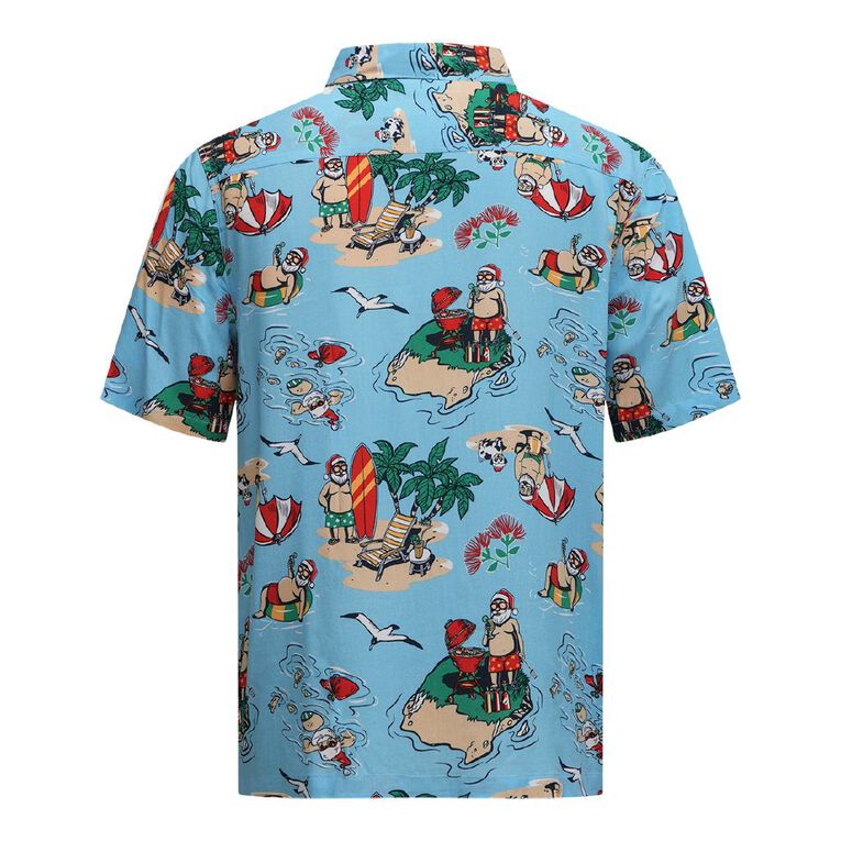 H&H Men's Short Sleeve Printed Shirt, Blue Light, hi-res