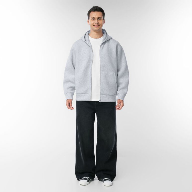 Garage Men's Zip-Thru Scuba Sweat, Silver Grey, hi-res