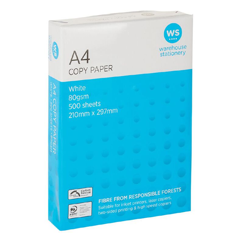 WS Photocopy Paper A4 80gsm 500 Sheet Ream, , hi-res