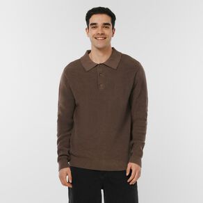 H&H Men's Polo Fisherman Rib Pullover