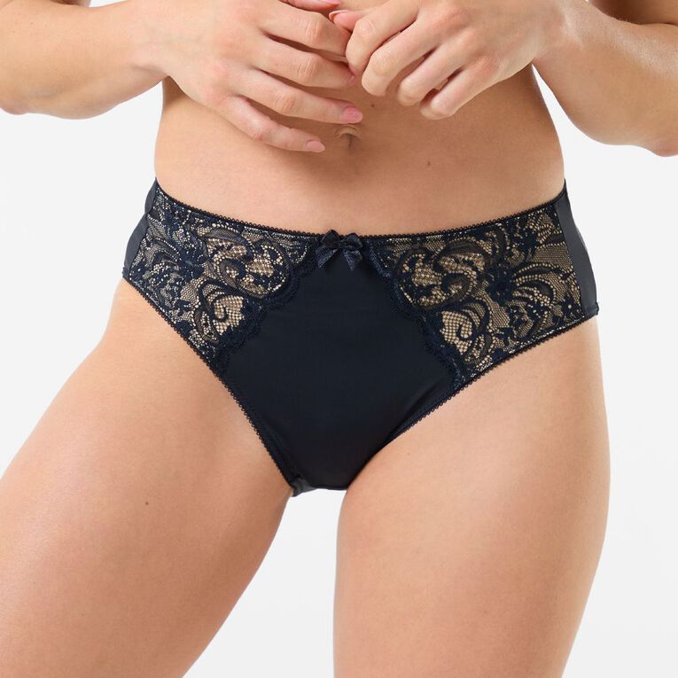 H&H Women's Florence Bikini Briefs, Black, hi-res