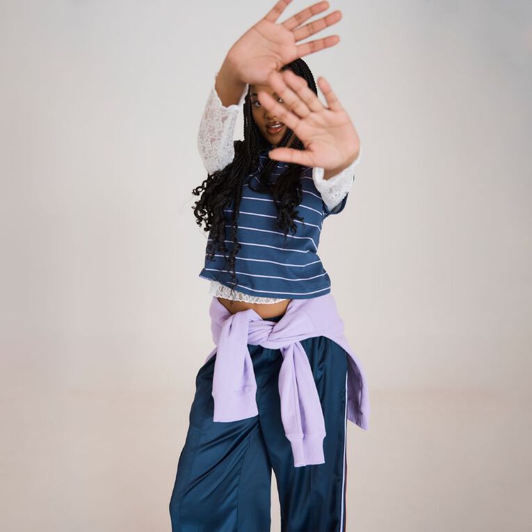 BRDRLESS Brdless Leni Wide Leg Pants, Navy, hi-res