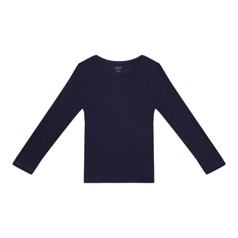 H&H Kids' Thermal Long Sleeve Tee, Blue Dark, hi-res