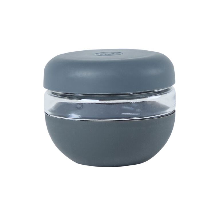Kate's Kitchen Glass and Silicone Round Snack Bowl Charcoal 480ml, , hi-res
