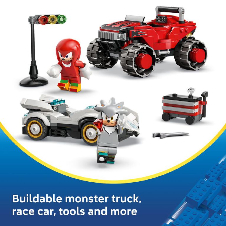 LEGO Sonic Silvers Car vs Knuckles Monster Truck 77118, , hi-res