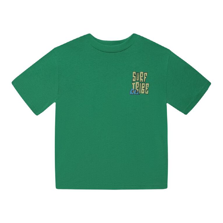 Young Original Short Sleeve Back Print Tee, Green Mid, hi-res
