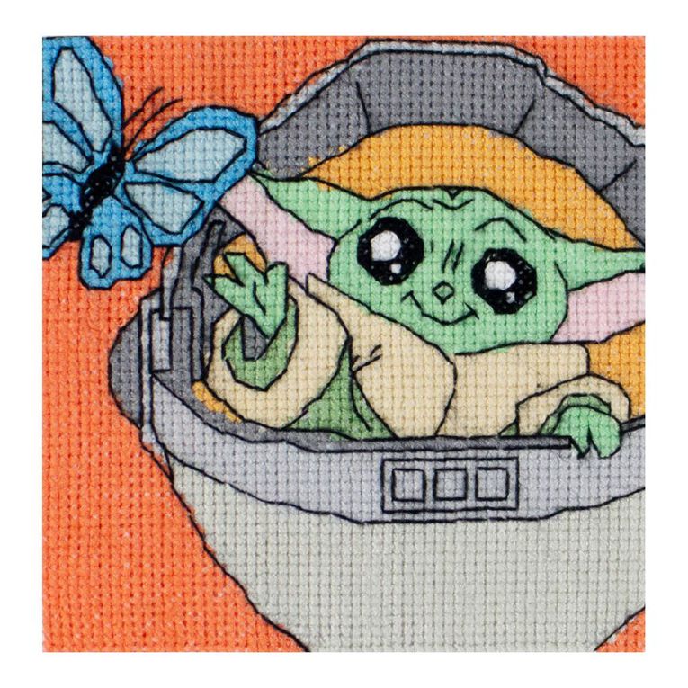 Lucas Film Counted Cross Stitch Mini 10 x 10cm Grogu, , hi-res