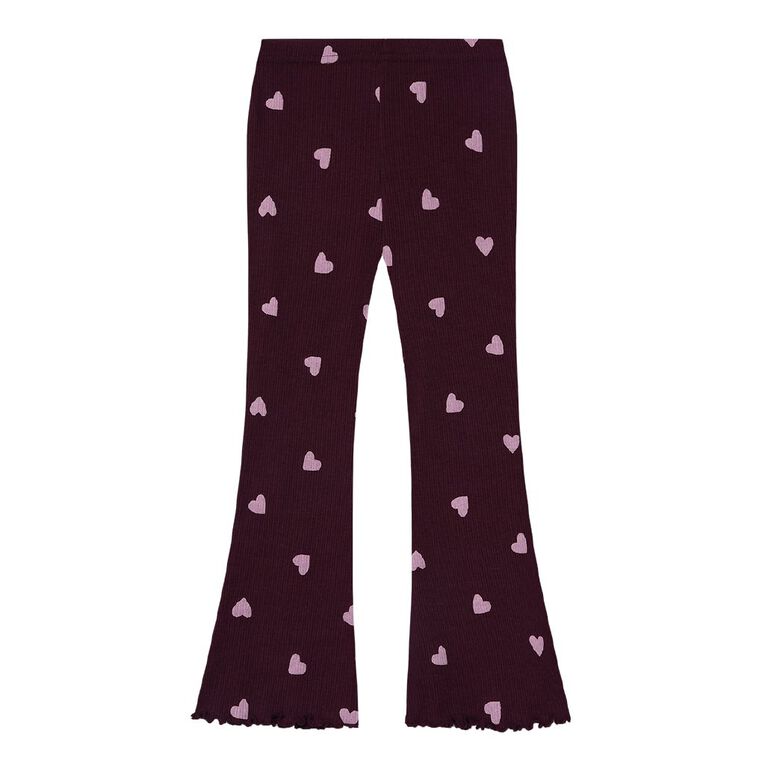 Young Original Toddler Girls' Flare Rib Leggings, Red Mid, hi-res