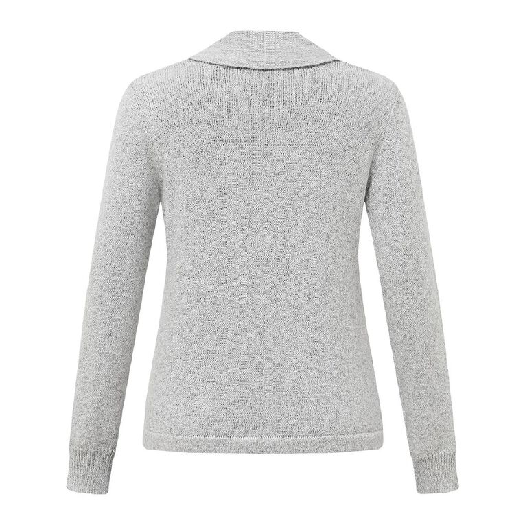 H&H Women's Drape Front Cardigan, Grey Marle, hi-res