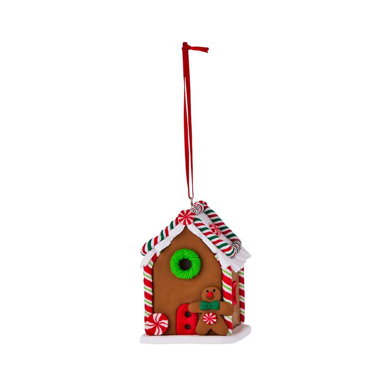 Wonderland Clay Christmas Decoration 3D House 6.3cm, , hi-res