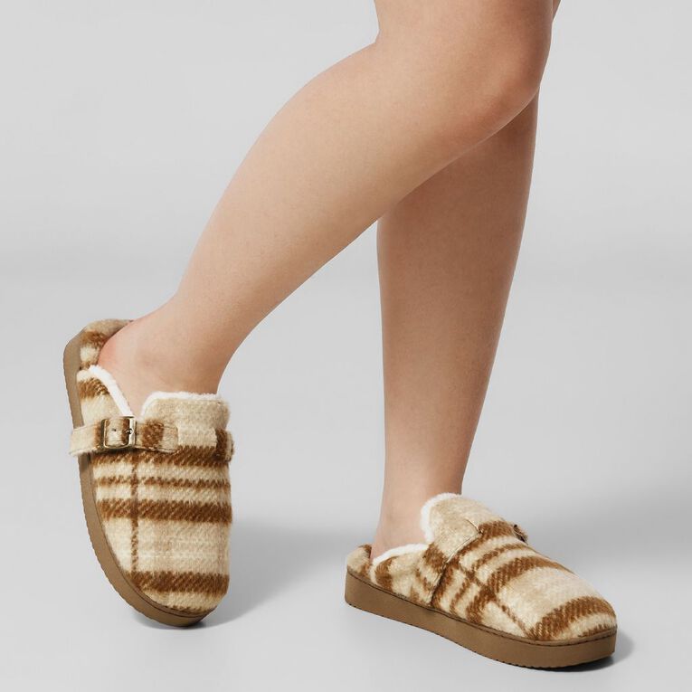 H&H Women's Beatrix Scuff Slippers, Natural, hi-res