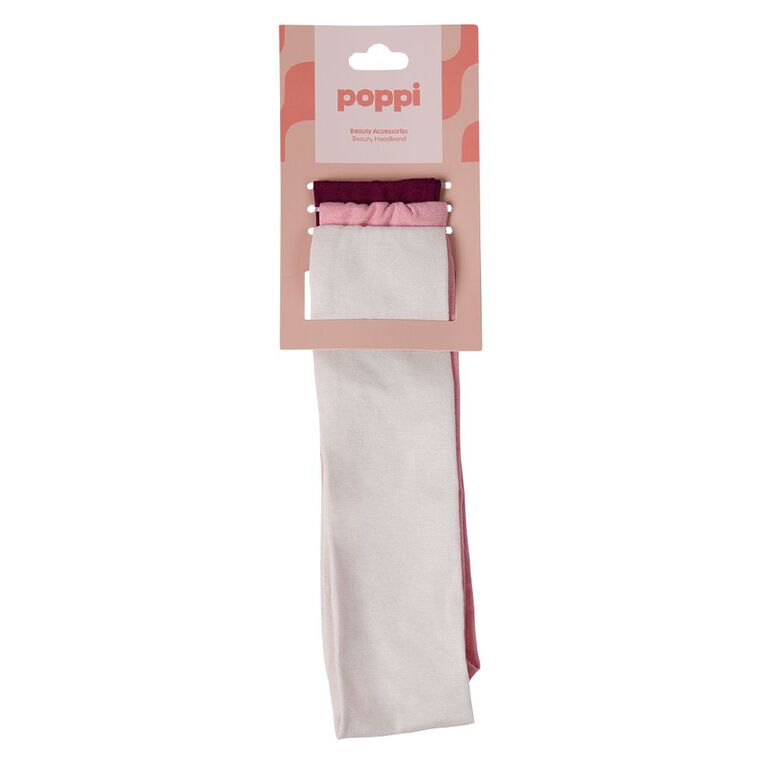 Poppi Soft Headbands Burgundy 3 Pack, , hi-res