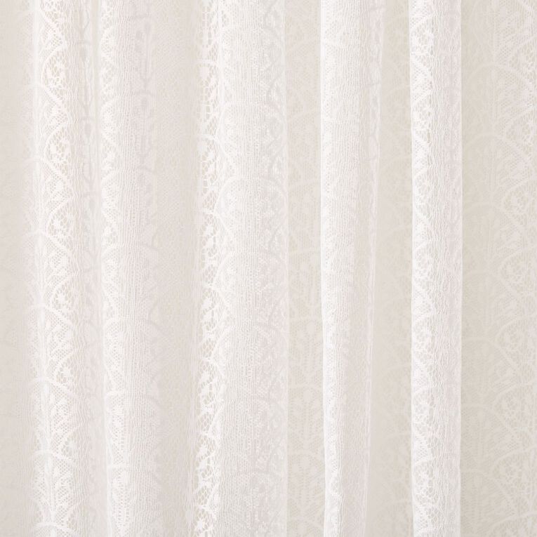 Living & Co Art Deco Voile White 90-180cm Wide/135cm Drop, , hi-res