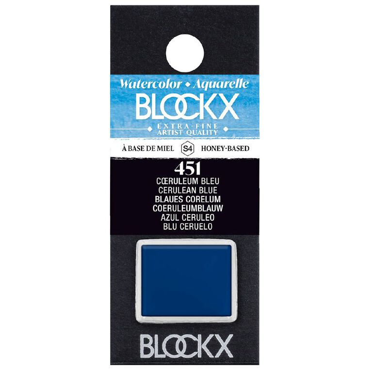 BLOCKX Watercolour Half Pan S4 451 Cerulean Blue, , hi-res
