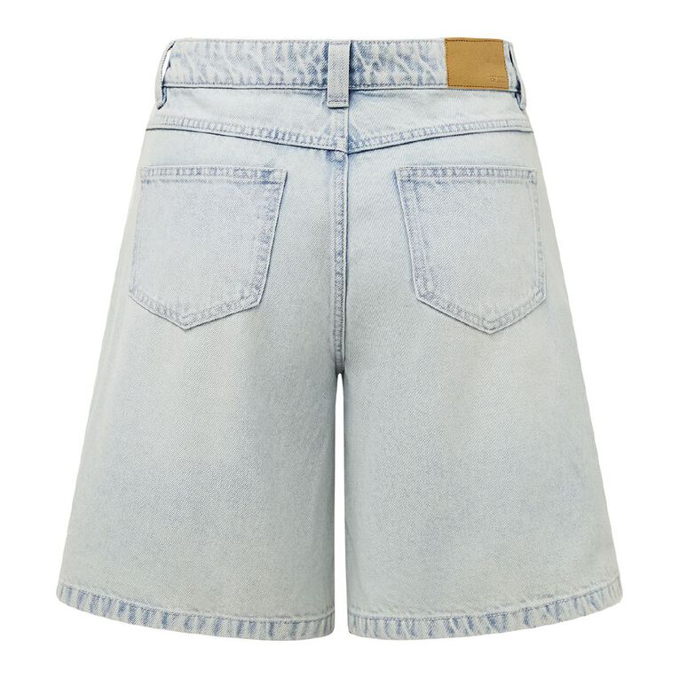 H&H Women's Wide Leg Denim Jort Shorts, Denim Light, hi-res