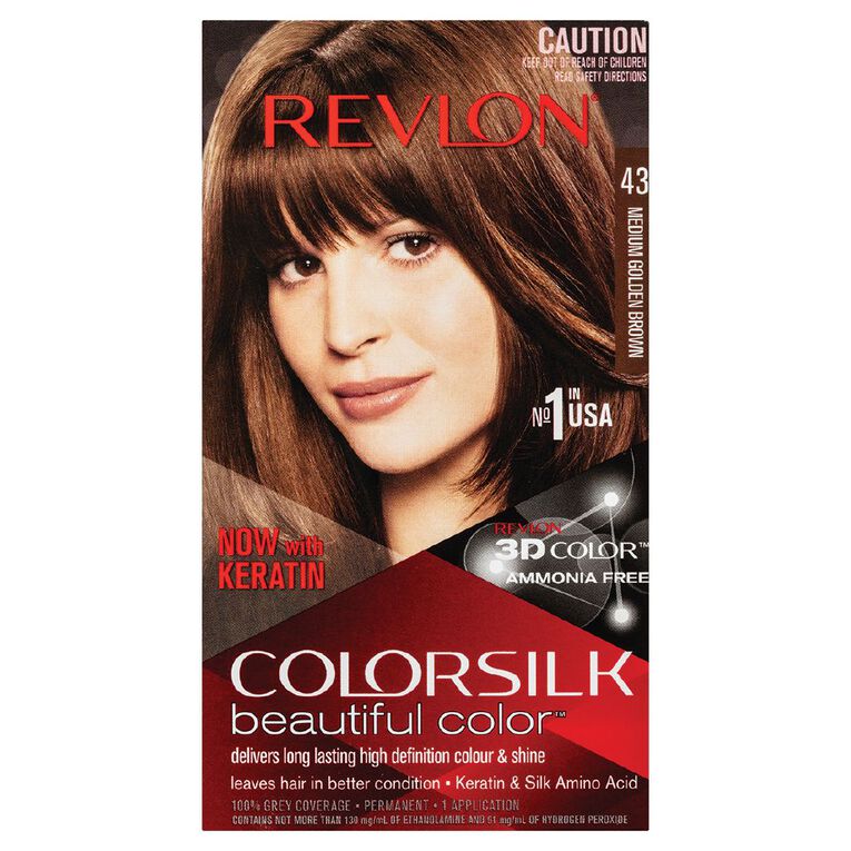 Revlon Colorsilk Hair Colour Medium Golden Brown 43, , hi-res