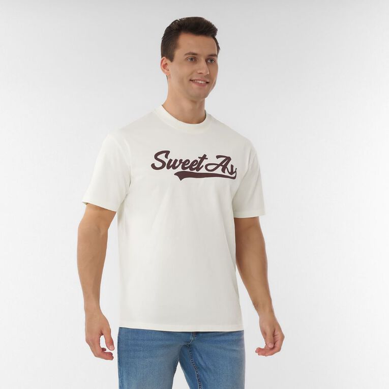 H&H Men's Relaxed Fit Graphic Tee, Cream SweetAs, hi-res