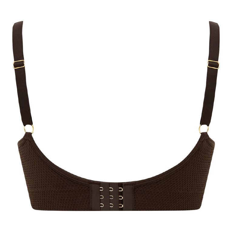 H&H Women's Waffle Moulded Bra, Brown Dark, hi-res