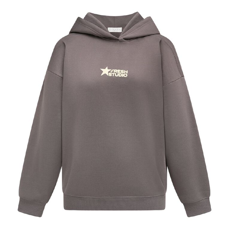 Garage Women's Fresh Fleece Hoodie, Grey Dark, hi-res