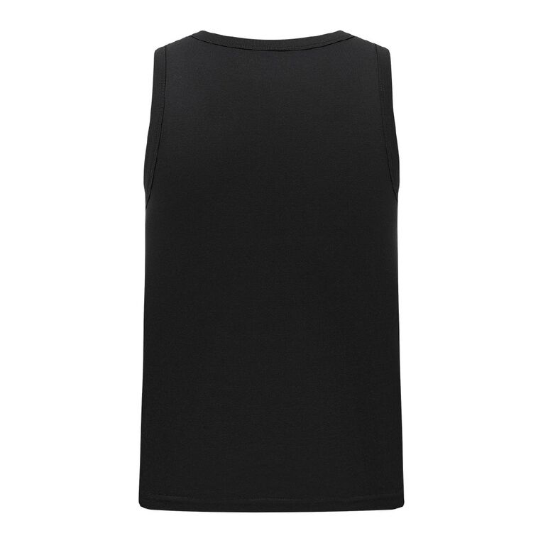 H&H Men's Plain Singlet, Black, hi-res