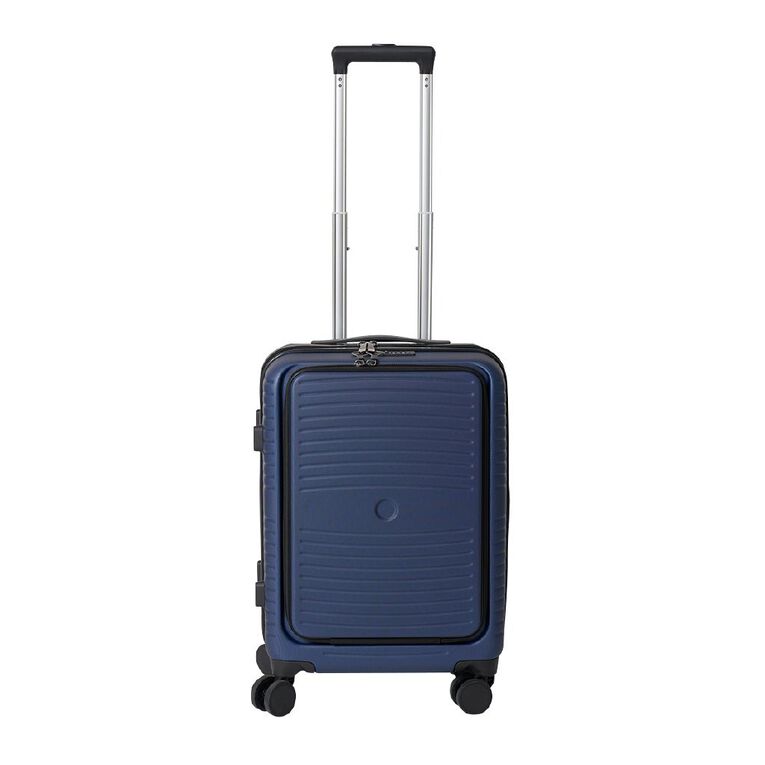 Living & Co 50cm Hard Textured Suitcase with Laptop Pocket Navy, , hi-res