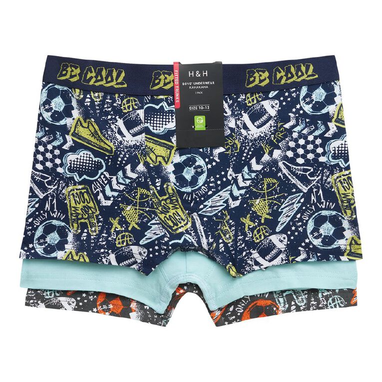 H&H Boys' Trunks 3 Pack, Orange, hi-res