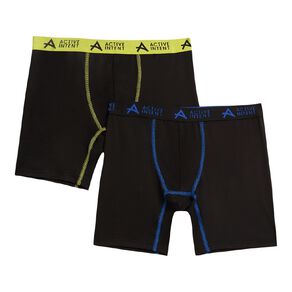 Active Intent Boys' Performance Mesh Insert Long Length Trunks 2 Pack