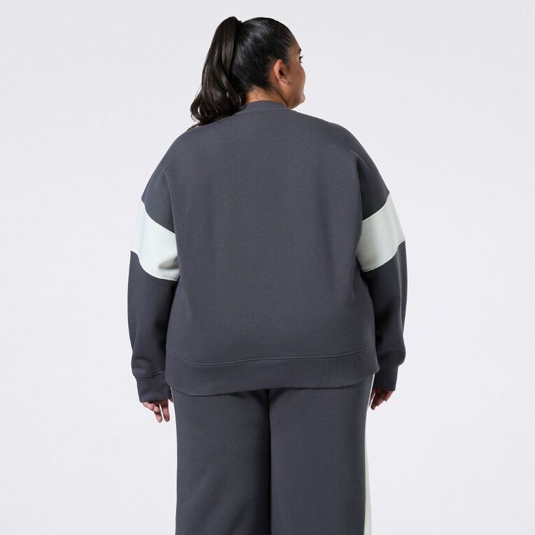 H&H Curve Women's Colour Block Crew, Grey Dark, hi-res